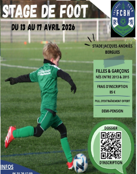 Inscription Stage foot Pâques 2026
