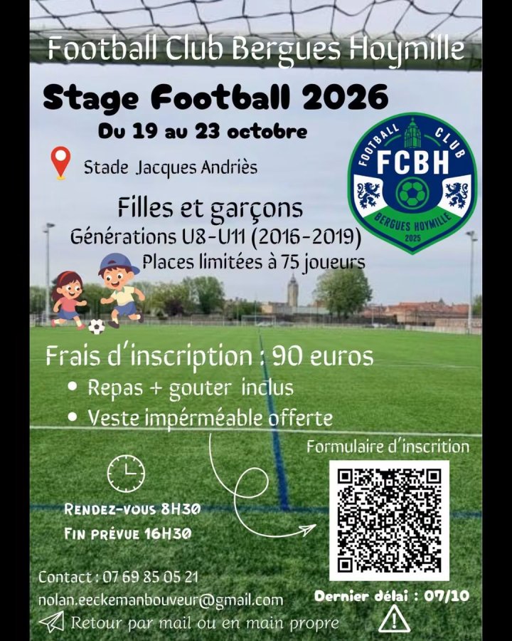 Inscription Stage foot 2026
